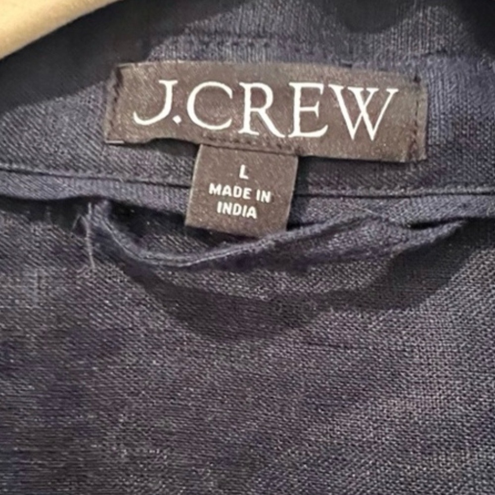 J.Crew Capitaine shirtdress in Navy Linen. - Picture 5 of 6